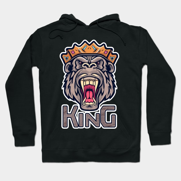 King Gorilla Hoodie by MusicianCatsClub